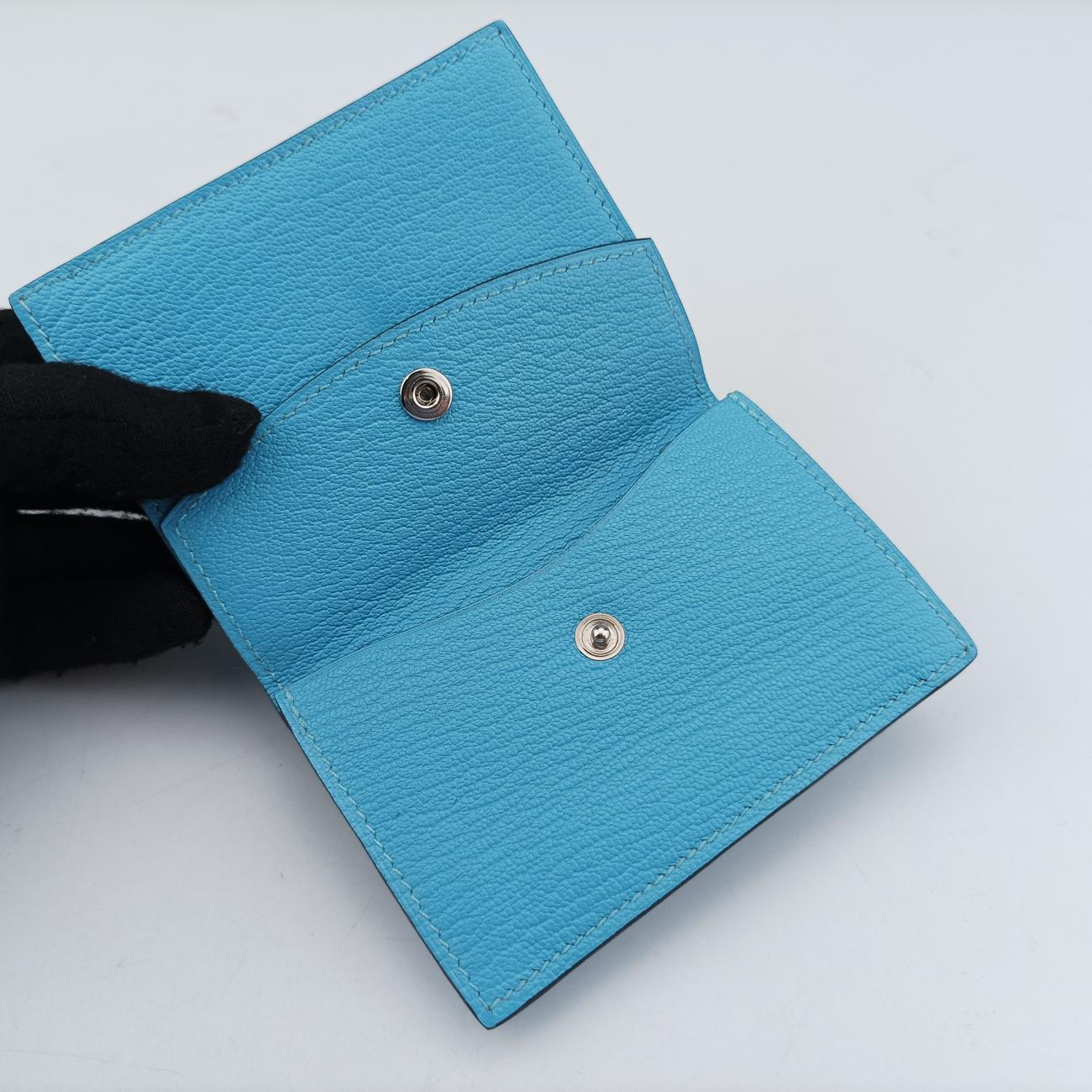 Pre-owned Hermes Bearn Soufflet Blue leather  others | stylenewstar