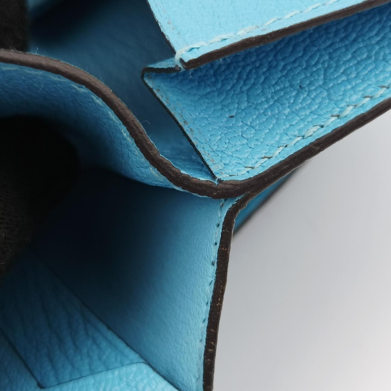 Pre-owned Hermes Bearn Soufflet Blue leather  others | stylenewstar