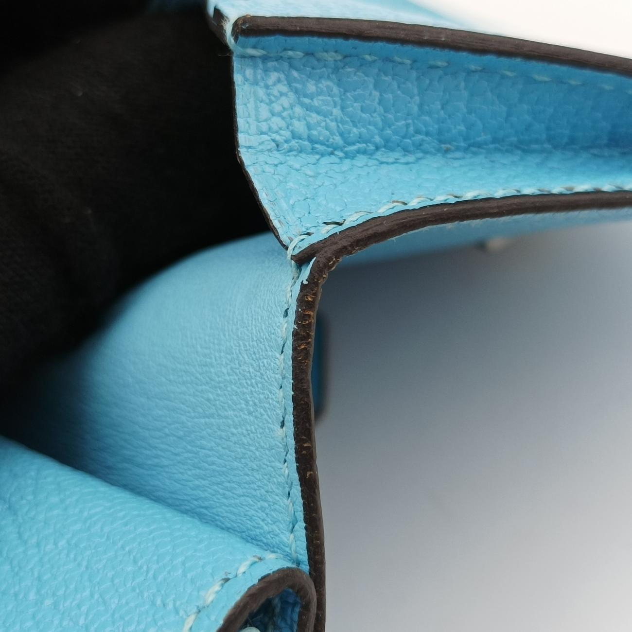 Pre-owned Hermes Bearn Soufflet Blue leather  others | stylenewstar