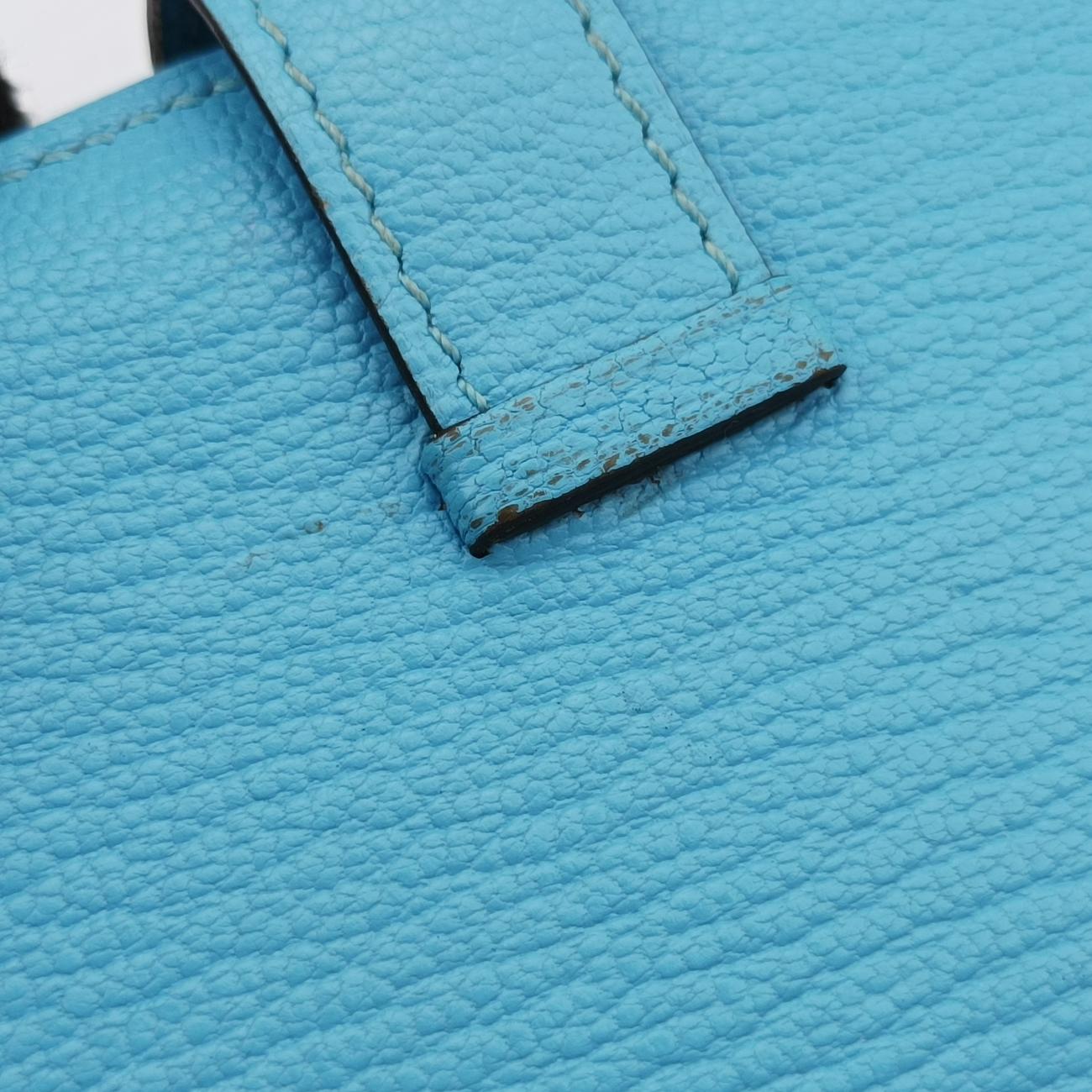 Pre-owned Hermes Bearn Soufflet Blue leather  others | stylenewstar