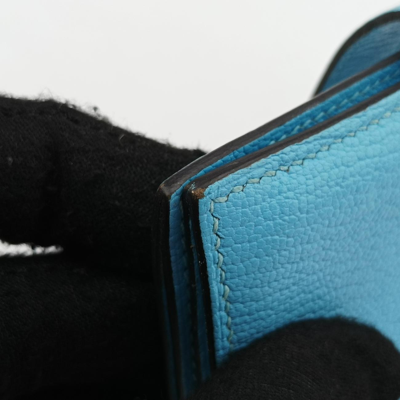 Pre-owned Hermes Bearn Soufflet Blue leather  others | stylenewstar