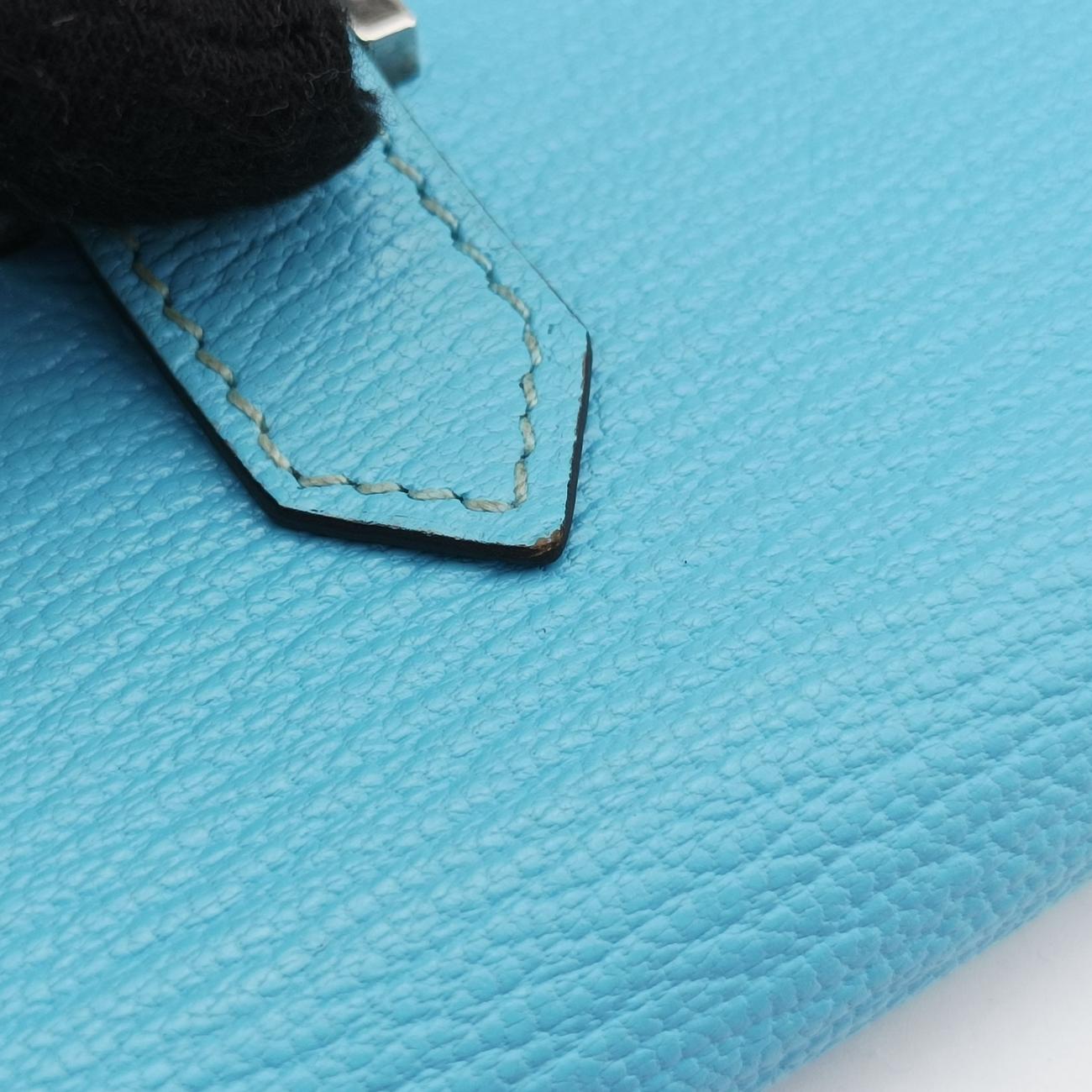 Pre-owned Hermes Bearn Soufflet Blue leather  others | stylenewstar