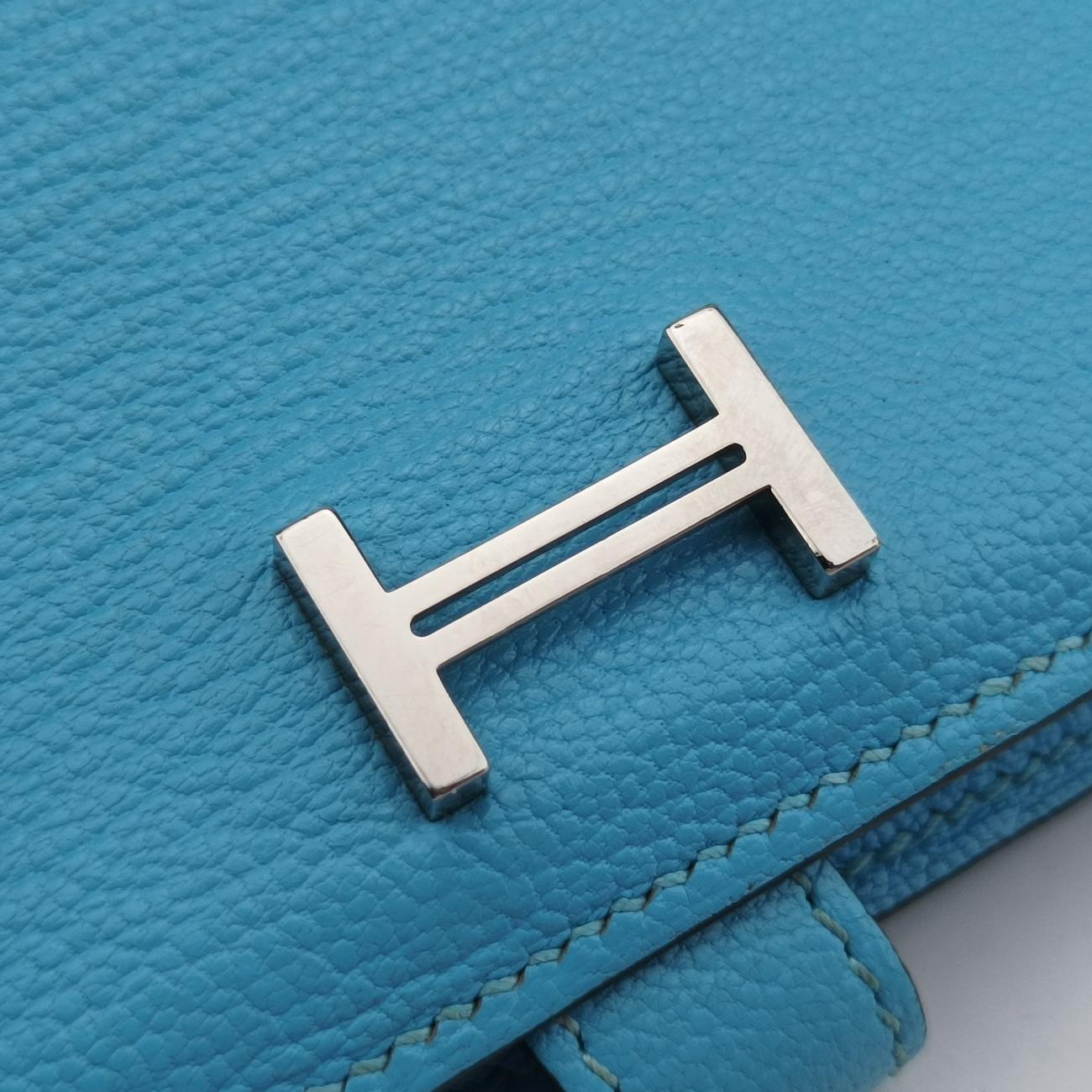 Pre-owned Hermes Bearn Soufflet Blue leather  others | stylenewstar