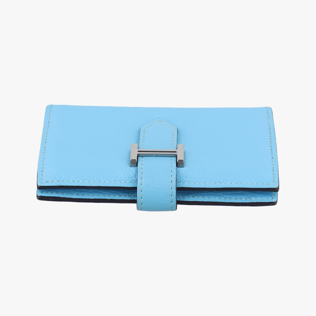 Pre-owned Hermes Bearn Soufflet Blue leather  others | stylenewstar
