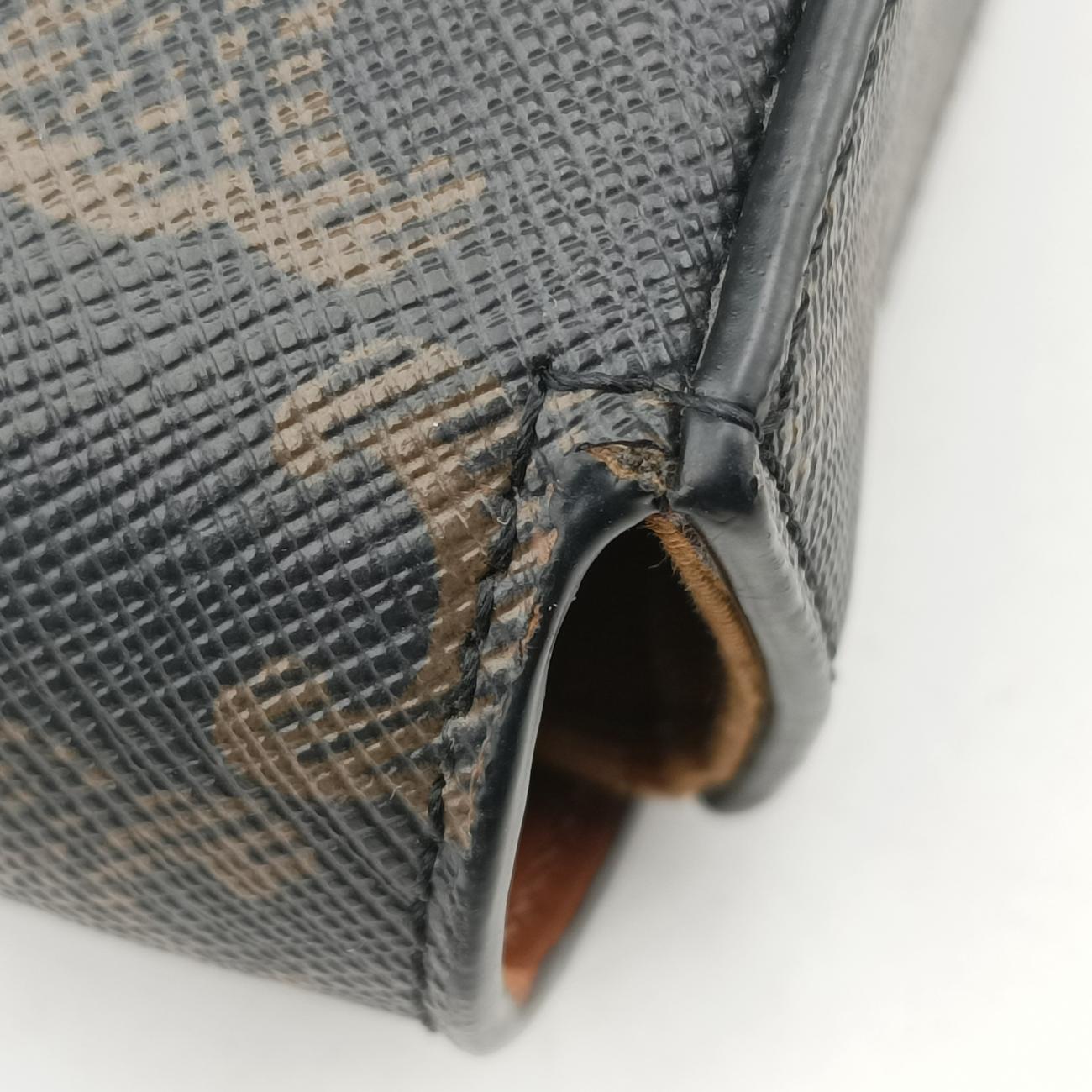 Vintage Celine Mini Triomphe Brown PVC coated canvas  shoulderbag | stylenewstar