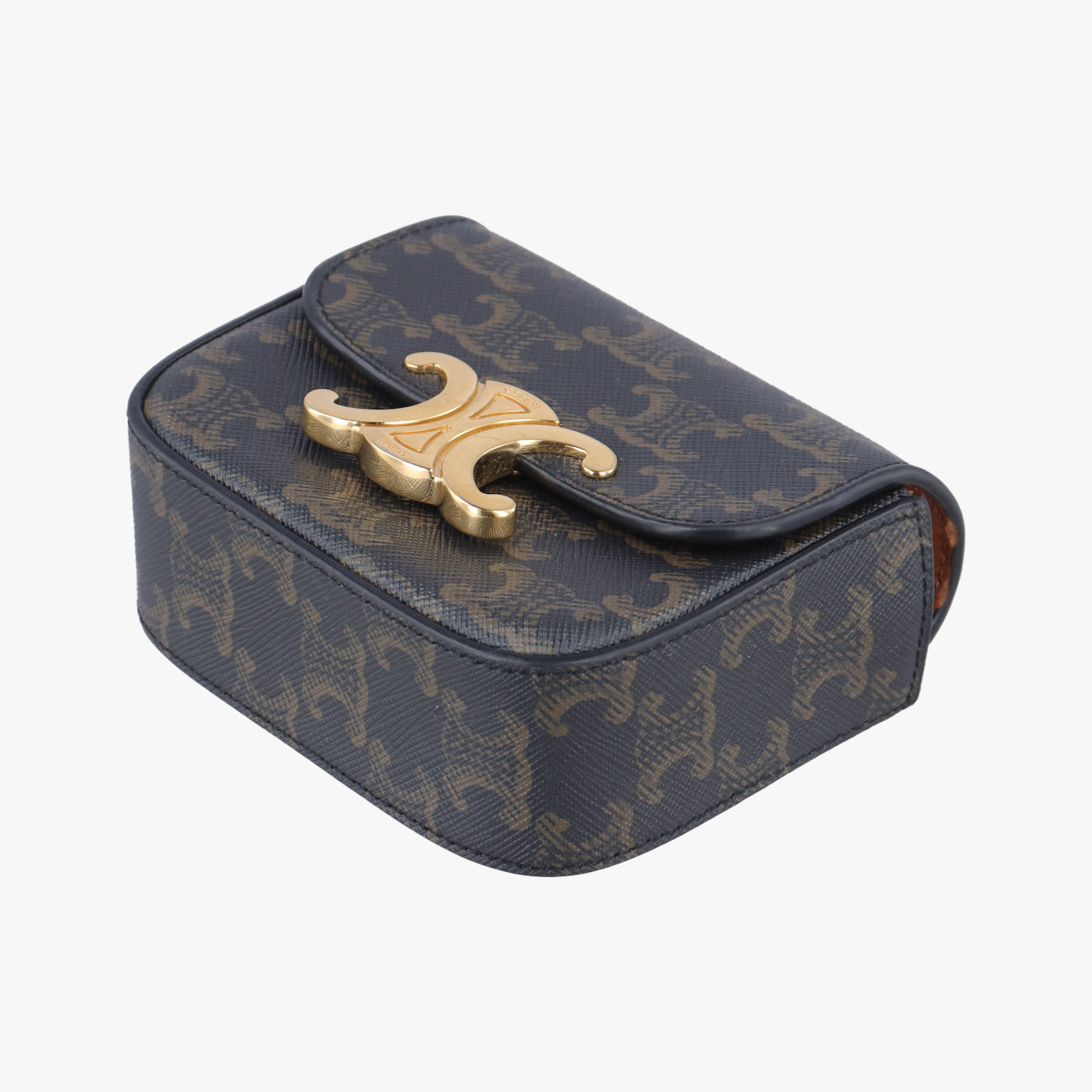 Vintage Celine Mini Triomphe Brown PVC coated canvas  shoulderbag | stylenewstar