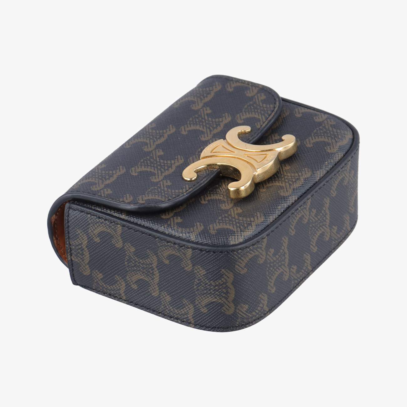 Vintage Celine Mini Triomphe Brown PVC coated canvas  shoulderbag | stylenewstar