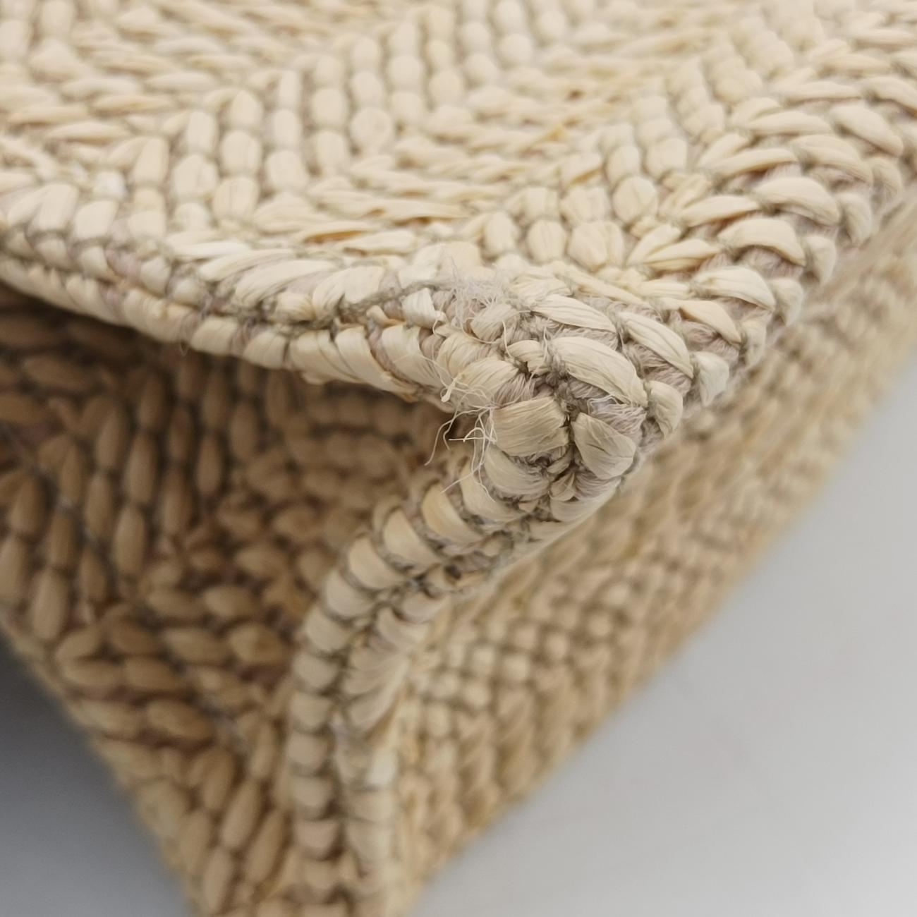 Pre-owned Gucci Super Mini Straw-Effect Brown×beige straw×Leather 780083 shoulderbag | stylenewstar