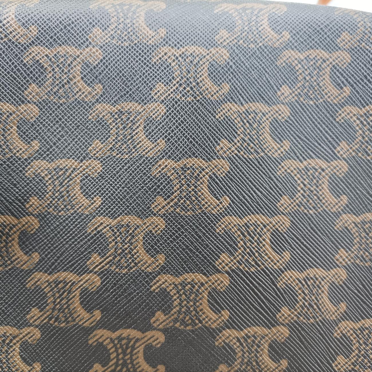 Pre-owned Celine Triomphe Mini Besace Tan Brown PVC coated canvas  shoulderbag | stylenewstar