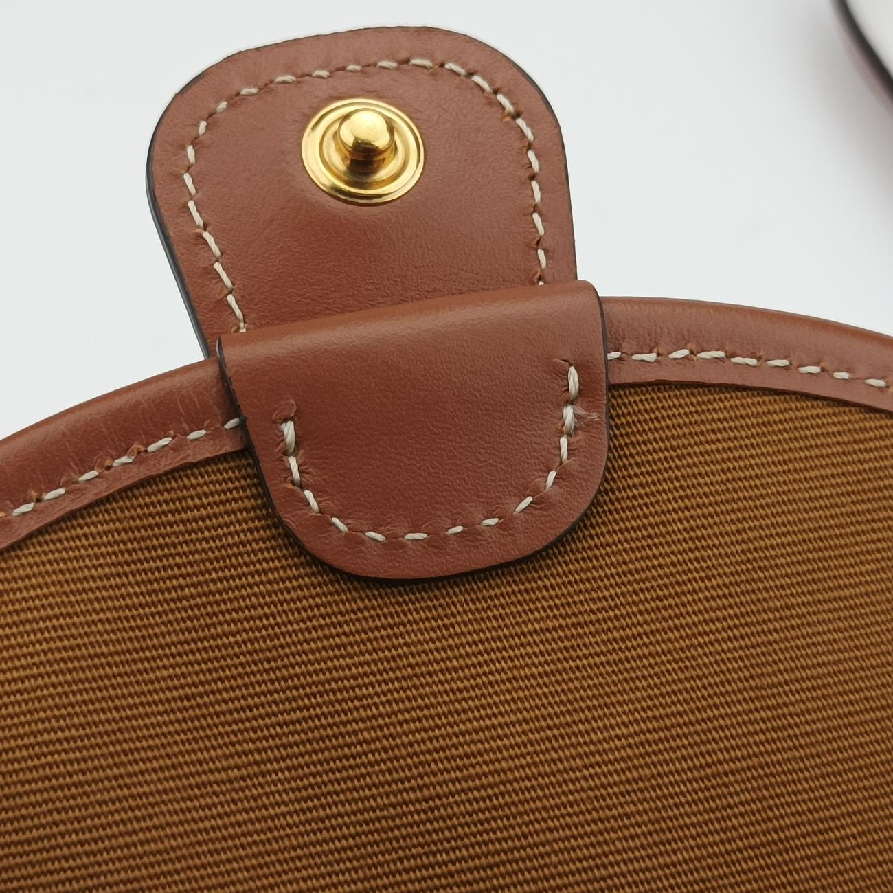 Pre-owned Celine Triomphe Mini Besace Tan Brown PVC coated canvas  shoulderbag | stylenewstar