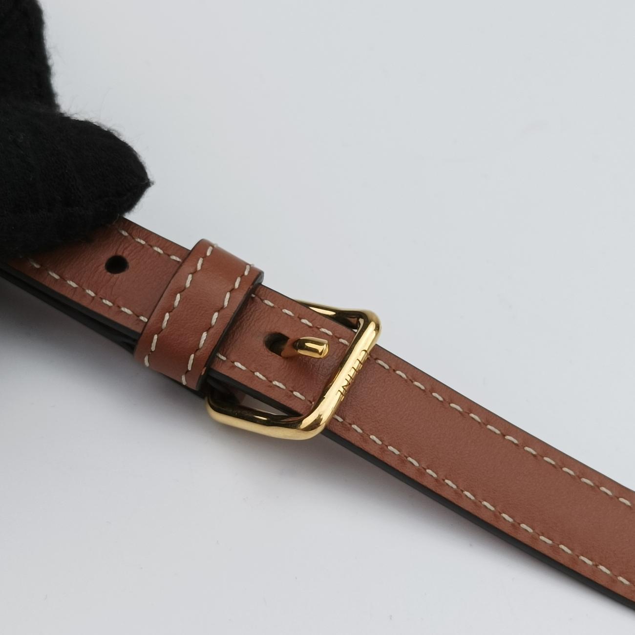 Pre-owned Celine Triomphe Mini Besace Tan Brown PVC coated canvas  shoulderbag | stylenewstar