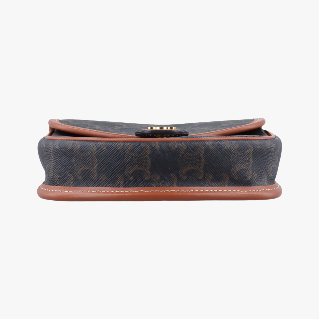 Pre-owned Celine Triomphe Mini Besace Tan Brown PVC coated canvas  shoulderbag | stylenewstar