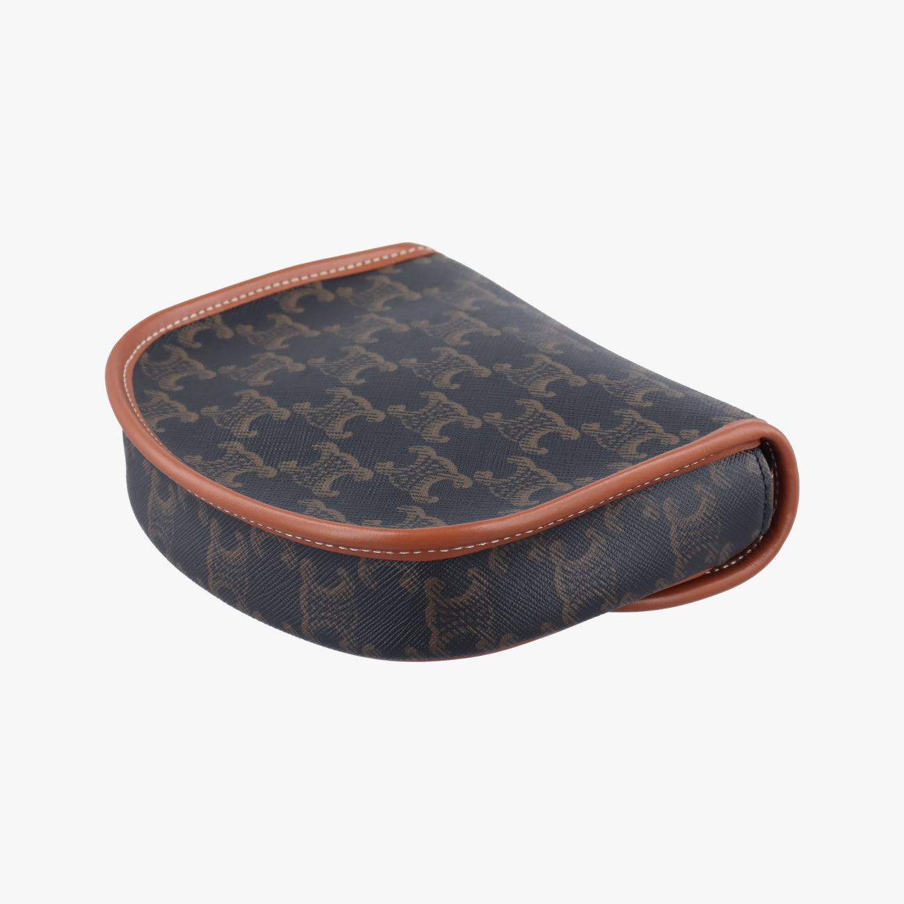 Pre-owned Celine Triomphe Mini Besace Tan Brown PVC coated canvas  shoulderbag | stylenewstar