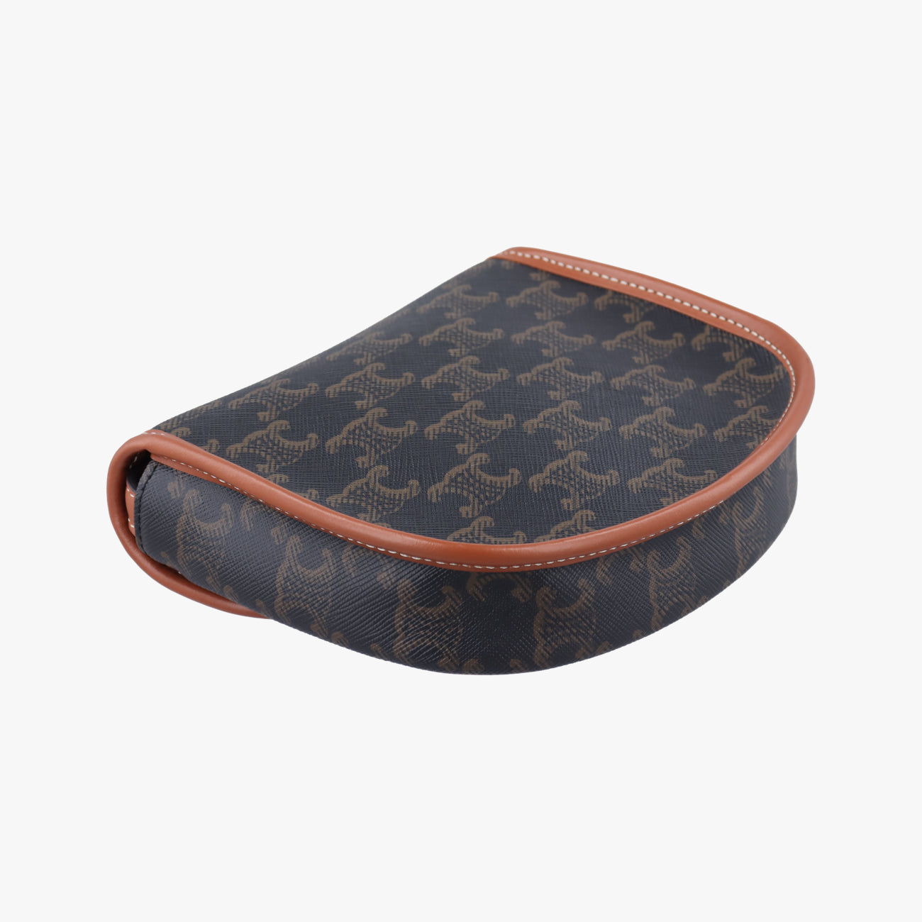 Pre-owned Celine Triomphe Mini Besace Tan Brown PVC coated canvas  shoulderbag | stylenewstar