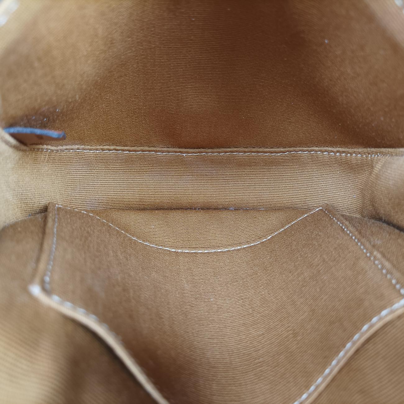 Pre-owned Celine Triomphe Mini Besace Tan Brown PVC coated canvas  shoulderbag | stylenewstar