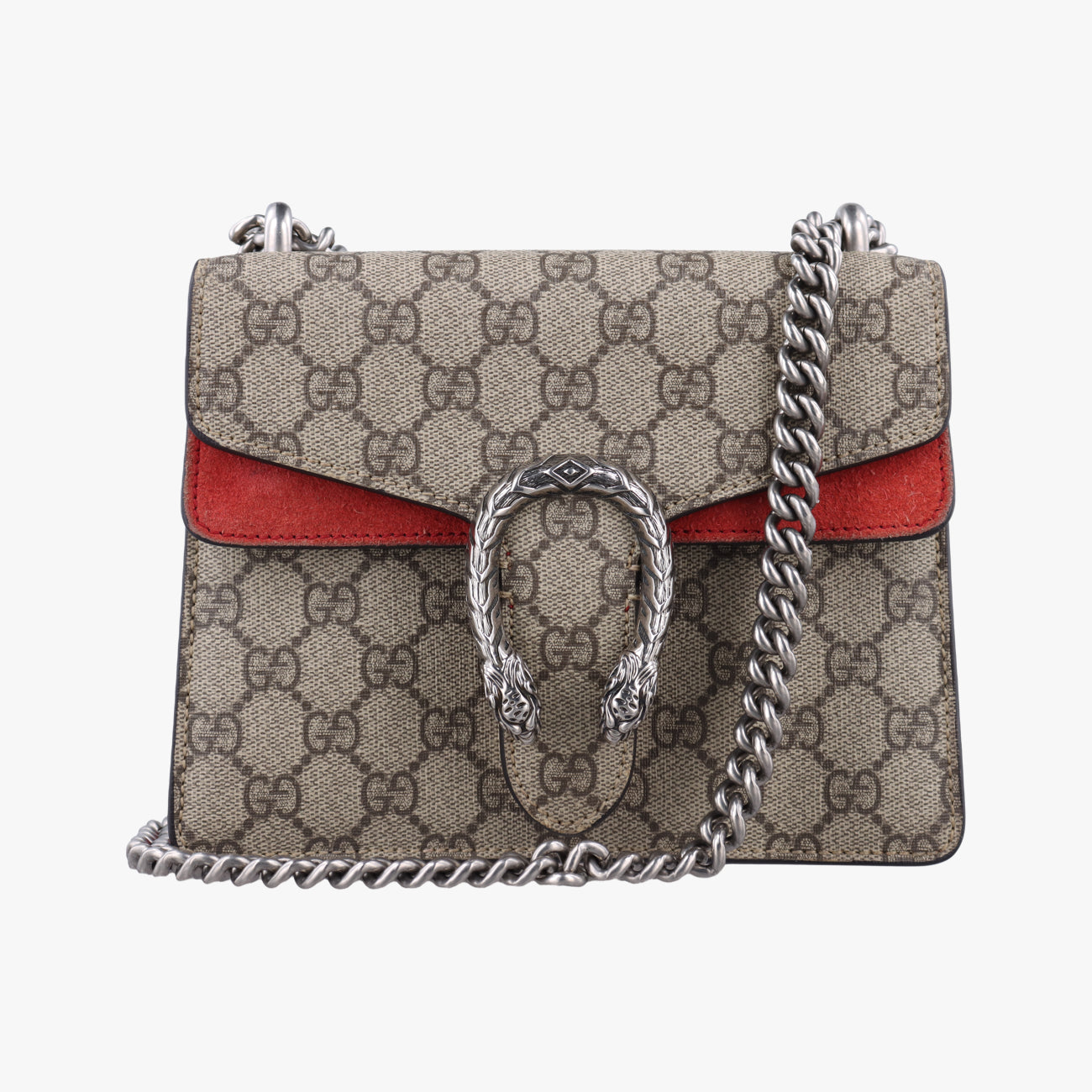 Pre-owned Gucci Dionysus beige×red PVC coated canvas × suede 421970 shoulderbag | stylenewstar