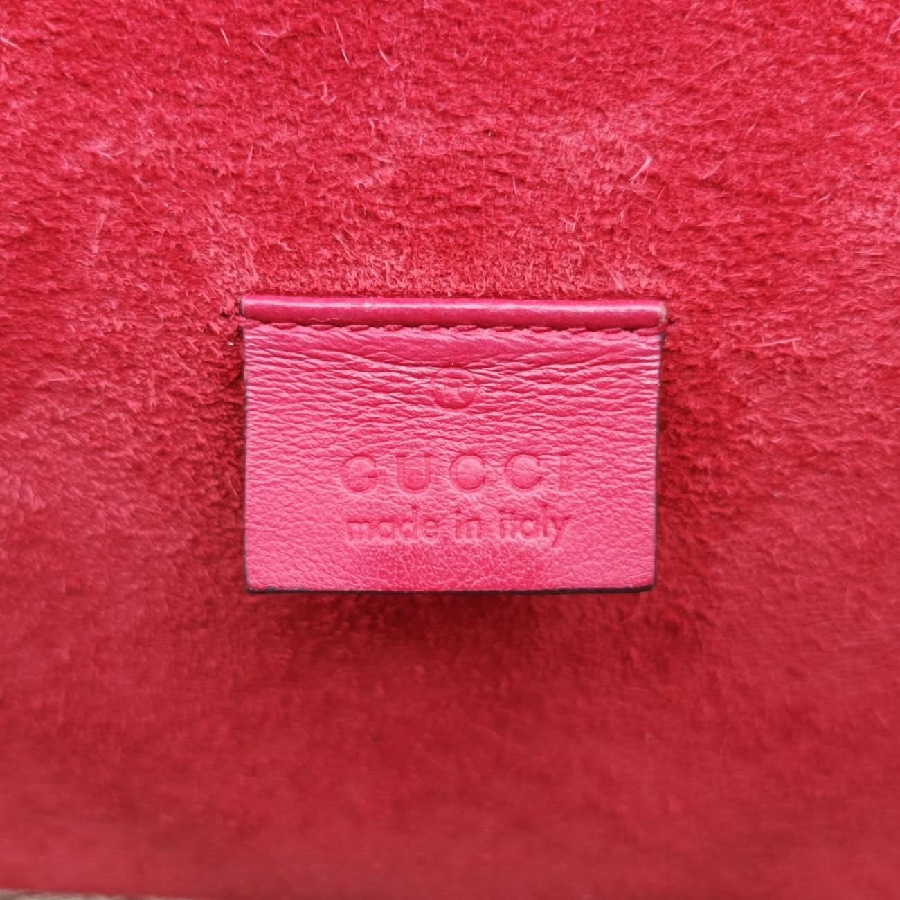 Pre-owned Gucci Dionysus beige×red PVC coated canvas × suede 421970 shoulderbag | stylenewstar