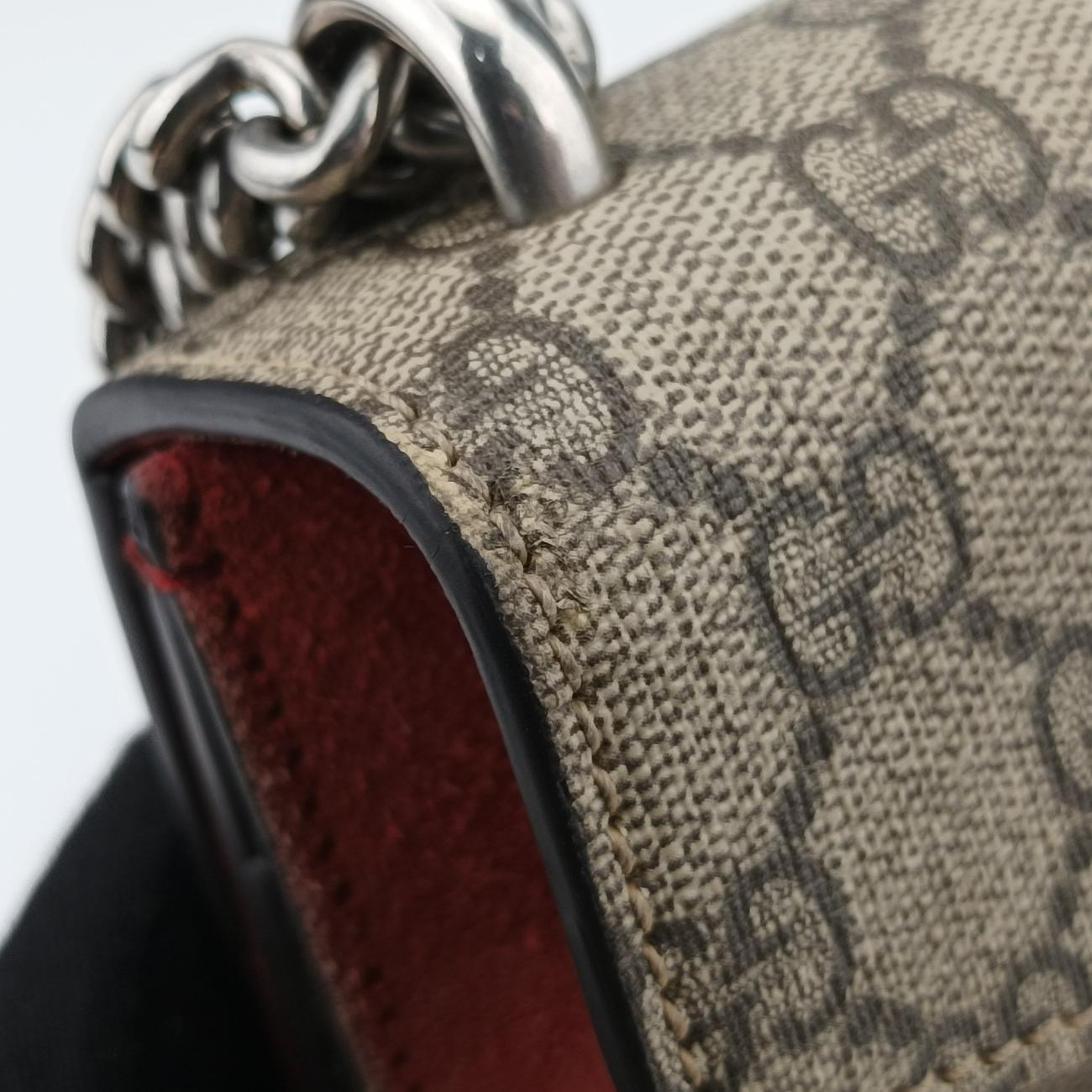 Pre-owned Gucci Dionysus beige×red PVC coated canvas × suede 421970 shoulderbag | stylenewstar