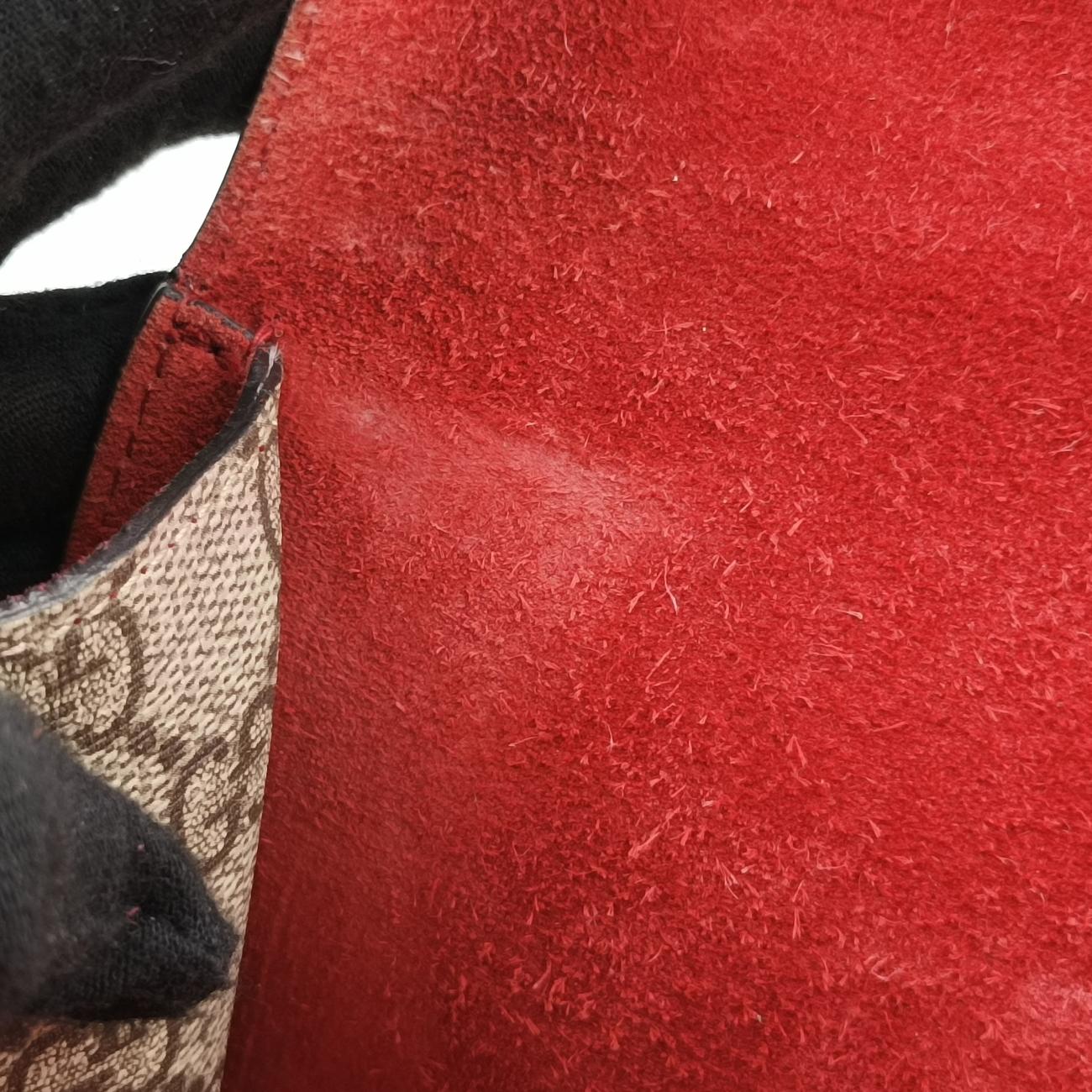 Pre-owned Gucci Dionysus beige×red PVC coated canvas × suede 421970 shoulderbag | stylenewstar