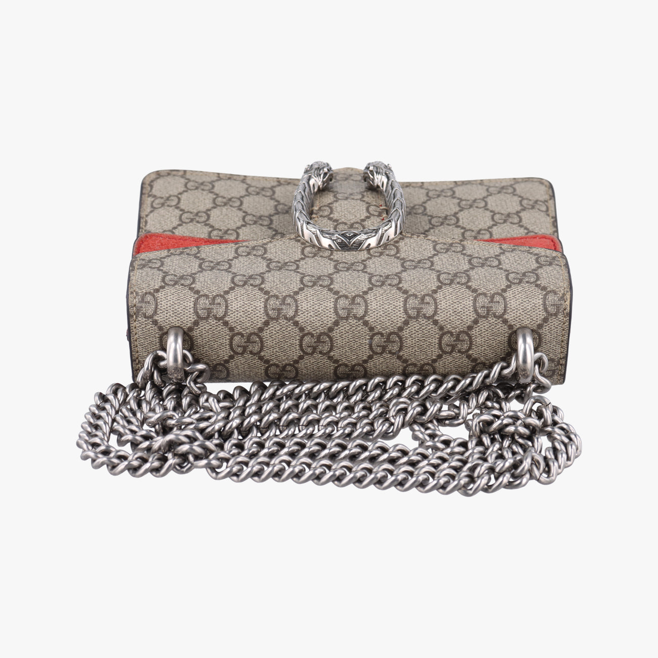 Pre-owned Gucci Dionysus beige×red PVC coated canvas × suede 421970 shoulderbag | stylenewstar